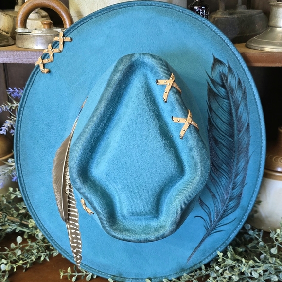 Hand Burned Rancher Hat - Picture 2 of 2